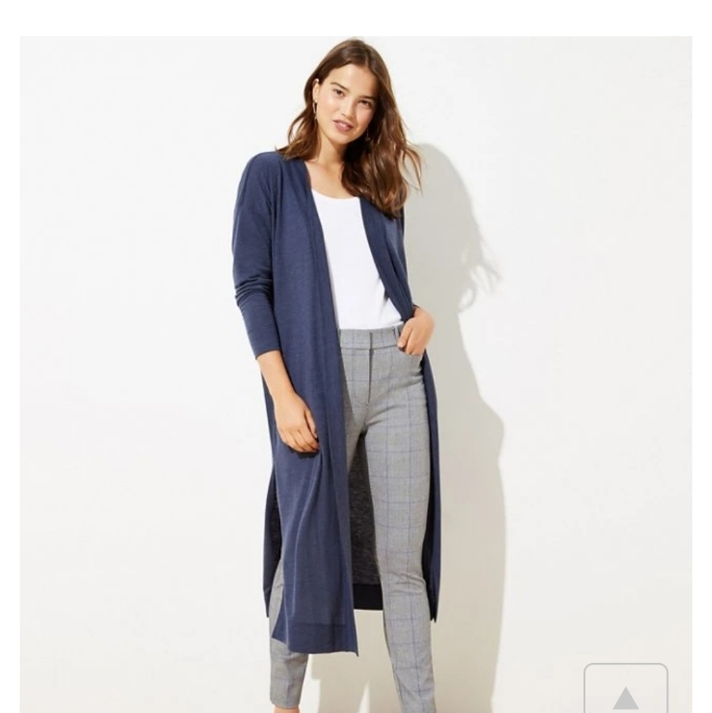 DONATED - NWT Loft blue knit open front duster